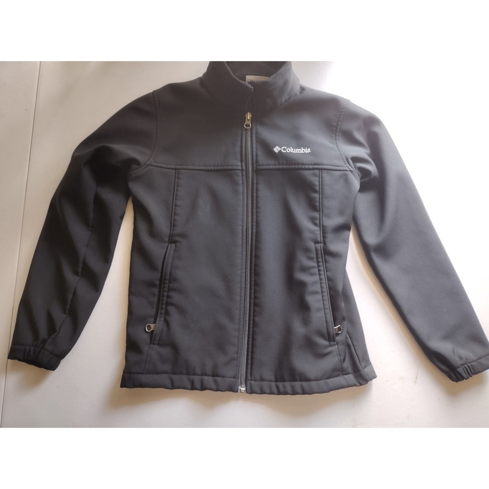 Columbia Black Softshell Jacket‎ Kids Size M Outdoor Full Zip